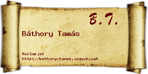 Báthory Tamás névjegykártya