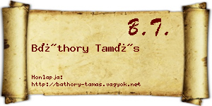 Báthory Tamás névjegykártya